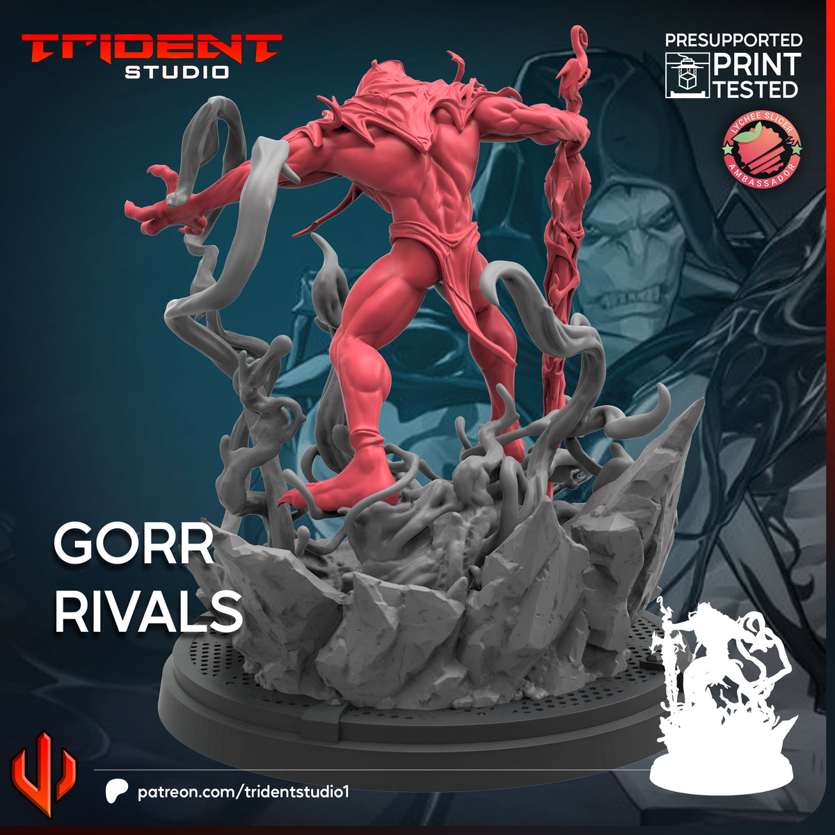 Gore (Rivals) Fan-Art 40mm Resin Miniature – Superhero Skirmish Proxy (Sculpted by Trident Studio)