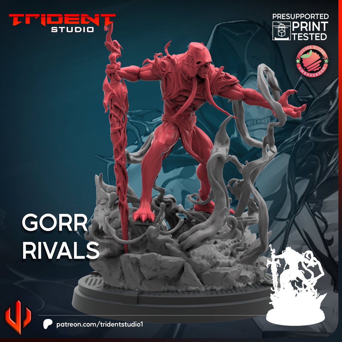 Gore (Rivals) Fan-Art 40mm Resin Miniature – Superhero Skirmish Proxy (Sculpted by Trident Studio)