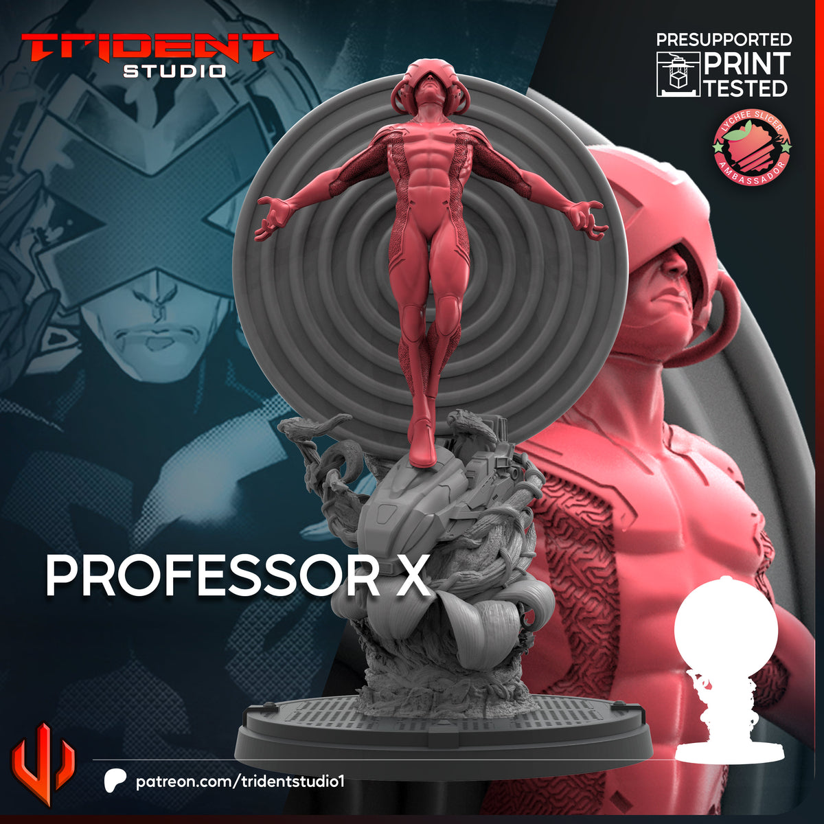 Professor X 2026 Fan-Art 40mm Resin Miniature – Superhero Skirmish Proxy (Sculpted by Trident Studio)