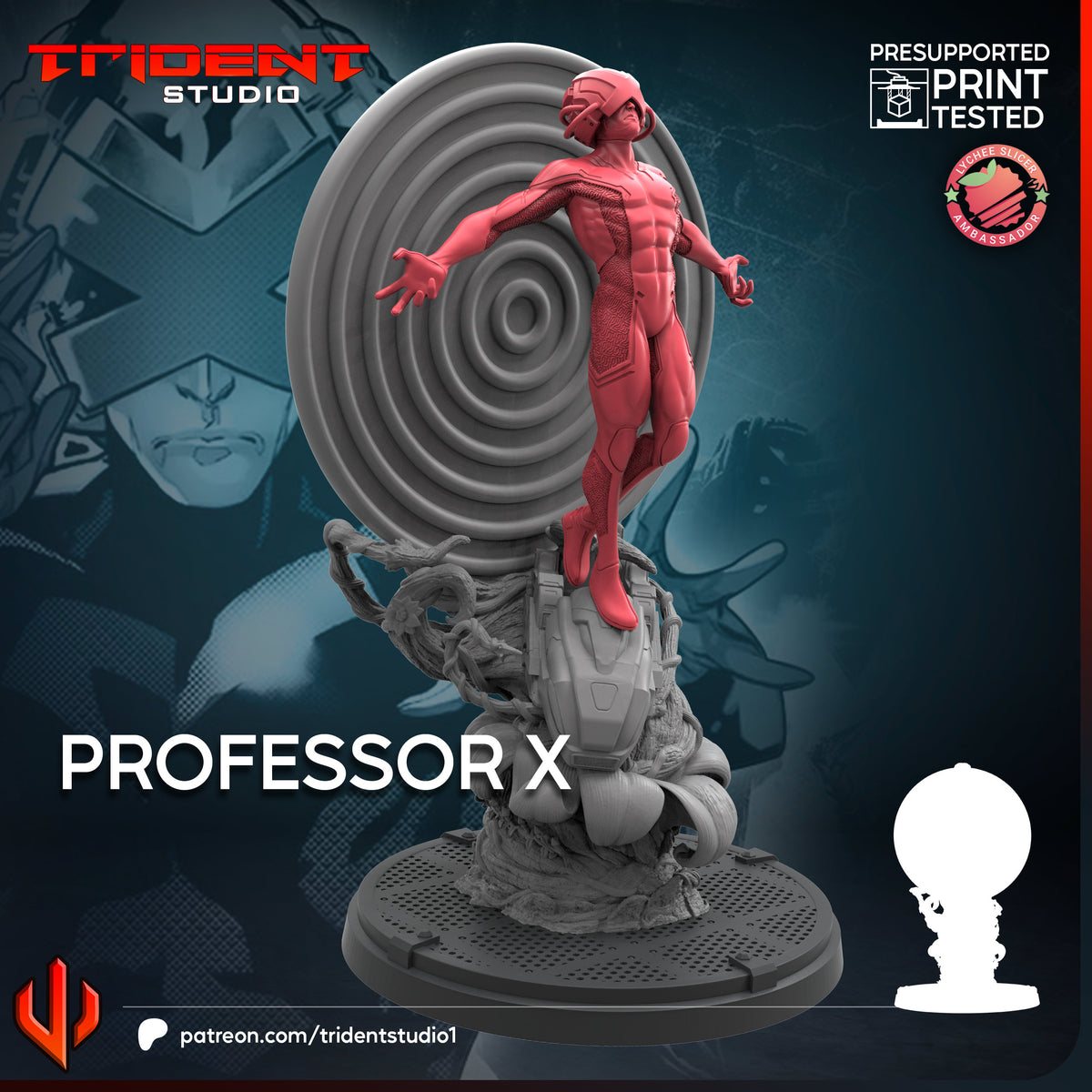Professor X 2026 Fan-Art 40mm Resin Miniature – Superhero Skirmish Proxy (Sculpted by Trident Studio)