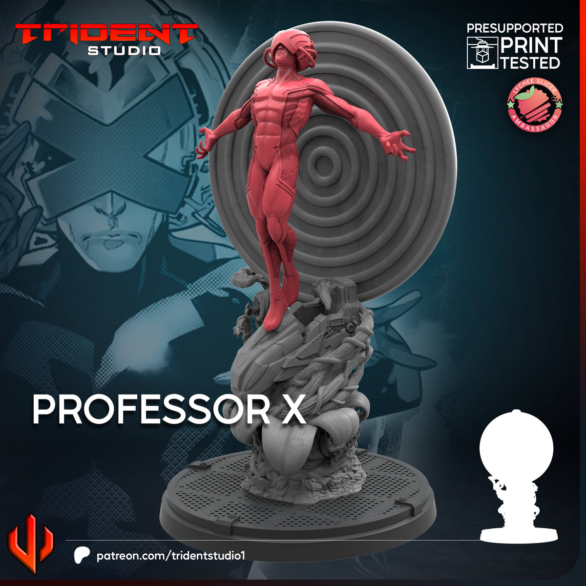 Professor X 2026 Fan-Art 40mm Resin Miniature – Superhero Skirmish Proxy (Sculpted by Trident Studio)