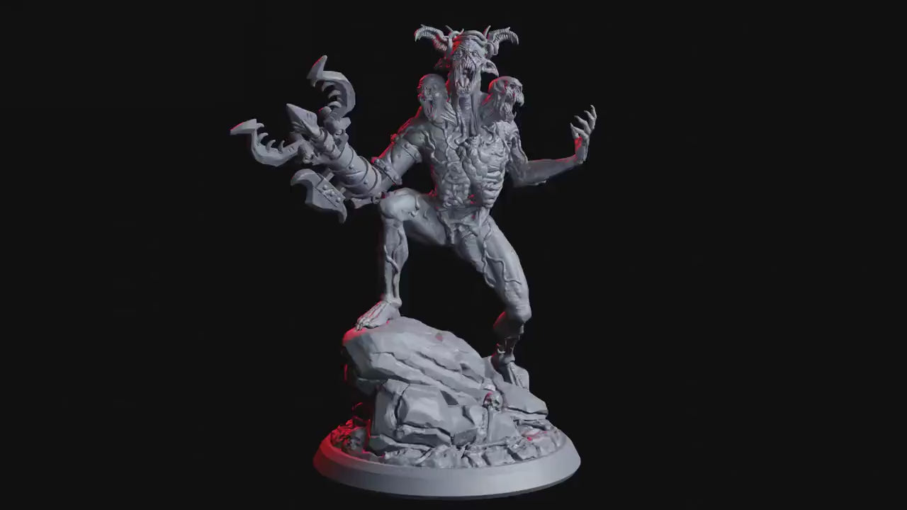 Three Headed Aberration - Rage Unbound (sculpted by Flesh of Gods miniatures)