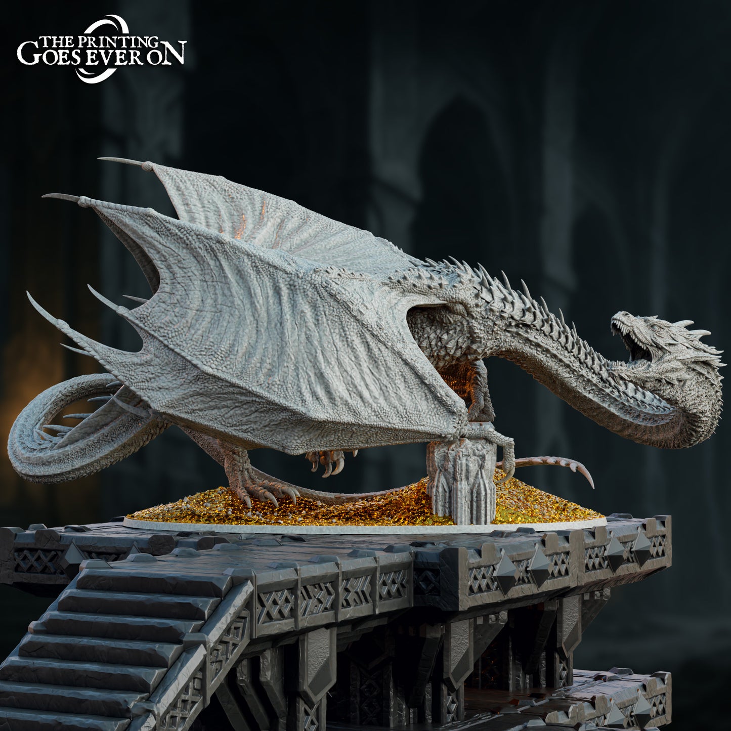 Selthrax Gargantuan Dragon - Two Poses (Sculpted by The Printing Goes Ever On)