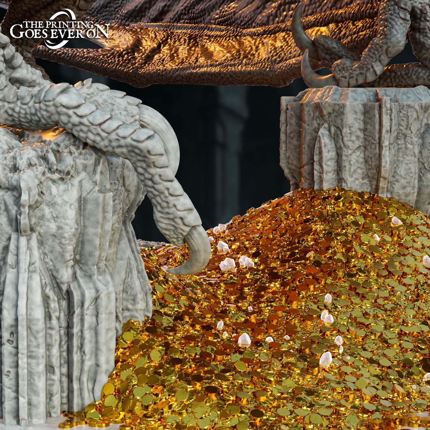 Selthrax Gargantuan Dragon - Two Poses (Sculpted by The Printing Goes Ever On)
