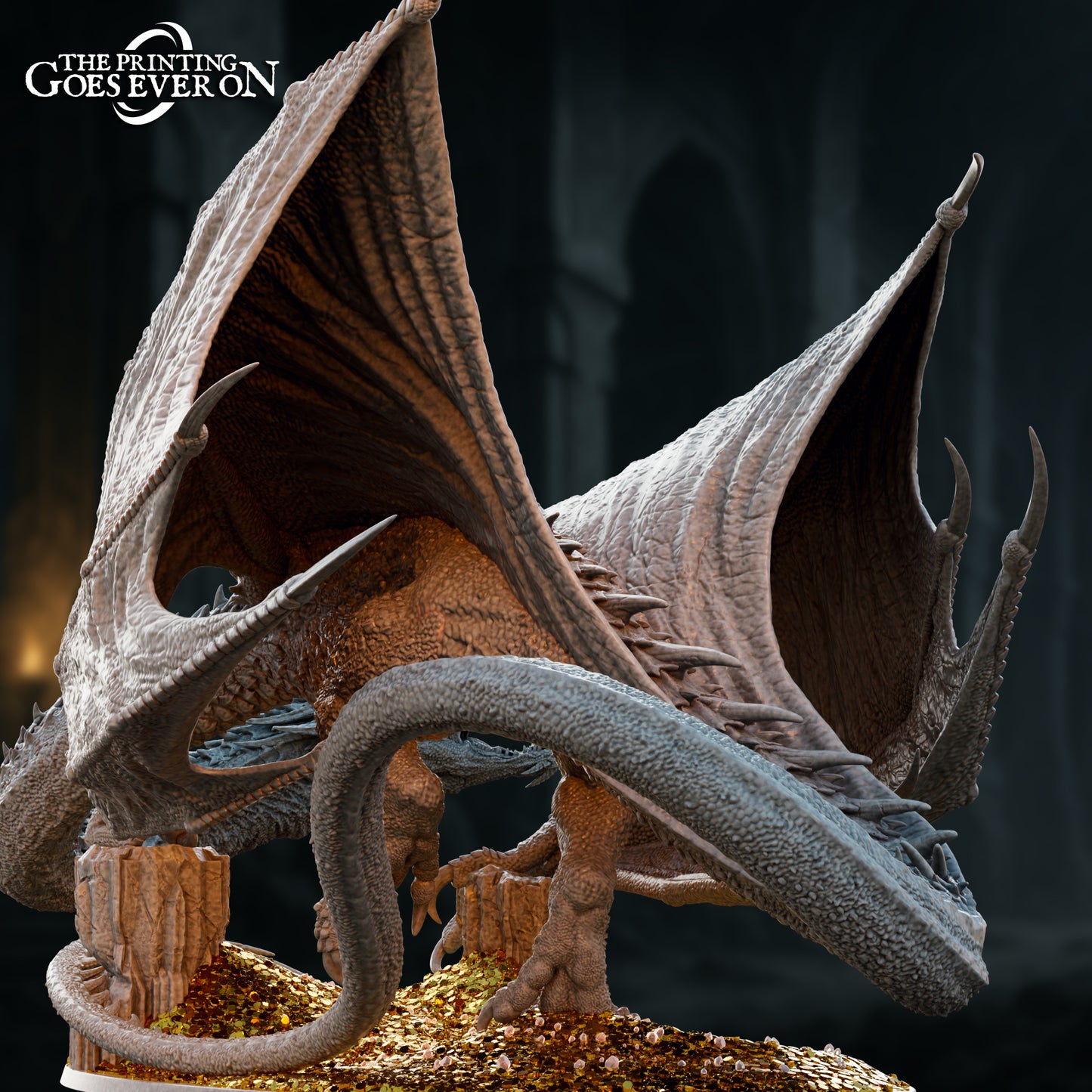 Selthrax Gargantuan Dragon - Two Poses (Sculpted by The Printing Goes Ever On)