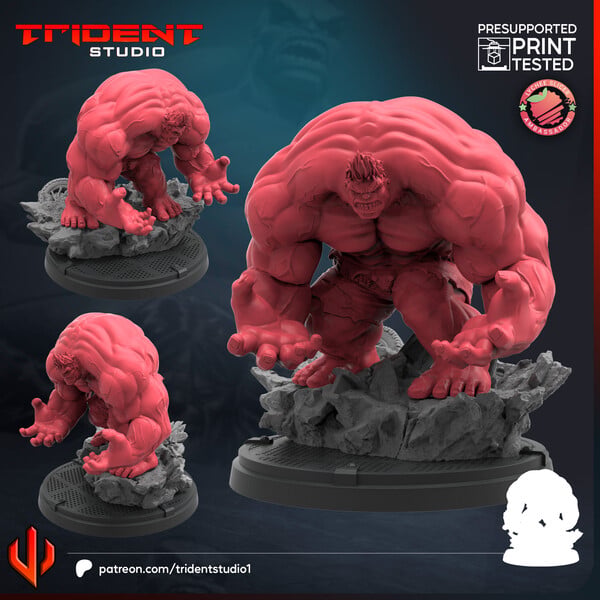Monster Hulk (Rivals) (Fan art sculpted by Trident Studio) (Crisis Protocol Proxy/Alternative)