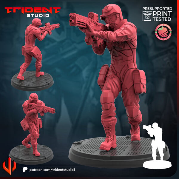 SHIELD Agent Trooper (Fan art sculpted by Trident Studio) (Crisis Protocol Proxy/Alternative)