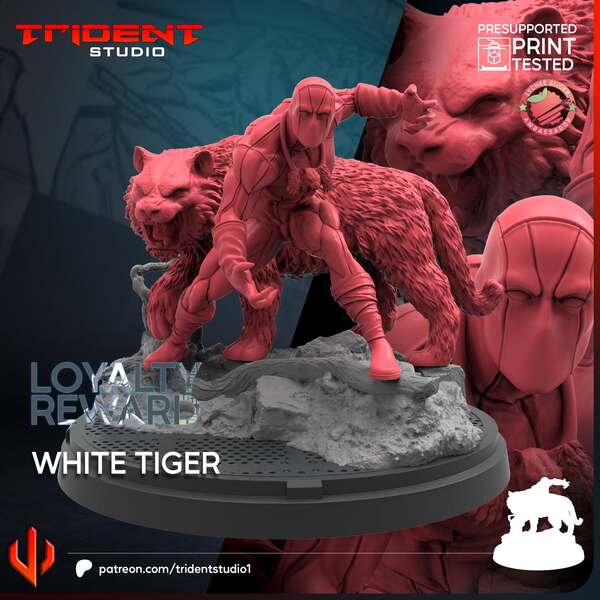 White Tiger (Fan art sculpted by Trident Studio) (Crisis Protocol Proxy/Alternative)
