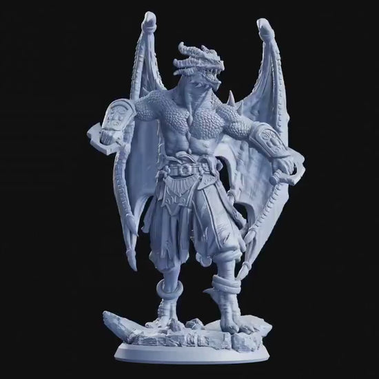 Draconian Fighter (Male) - The Crimson Calamity (sculpted by Flesh of Gods miniatures)