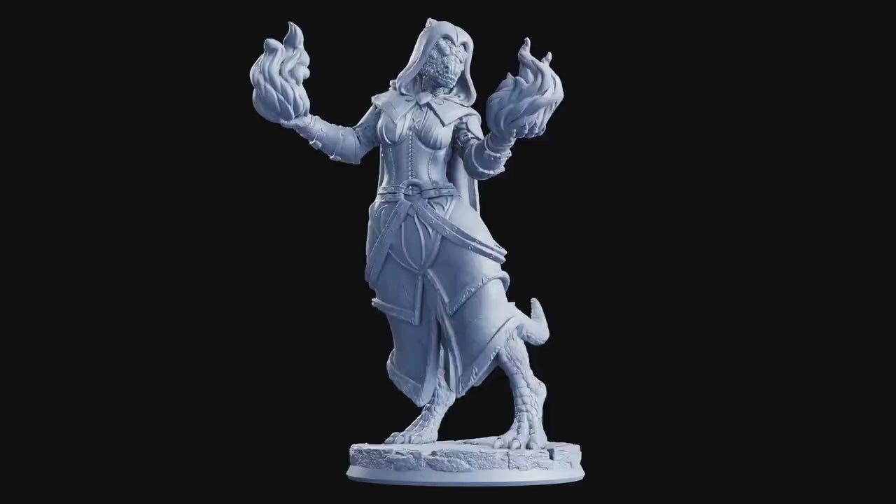 Draconian Sorcerer (Female) - The Crimson Calamity (sculpted by Flesh of Gods miniatures)