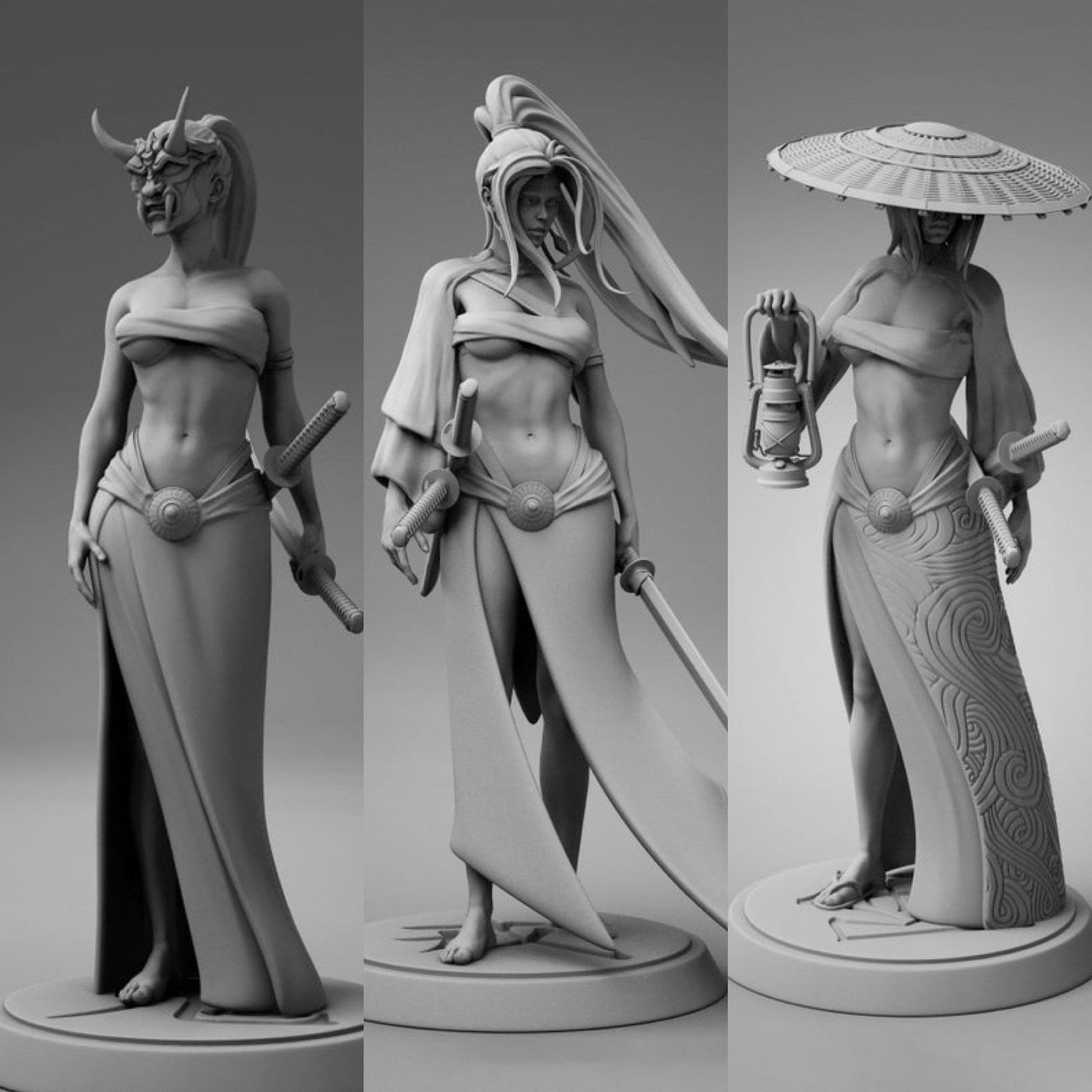 Samurai Explorer, Fighter, Oni (Female) by Lord Of The Print (Resin)