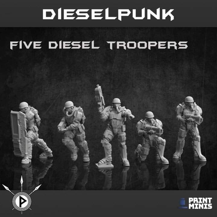 Dieselpunk Troopers (by Print Minis)