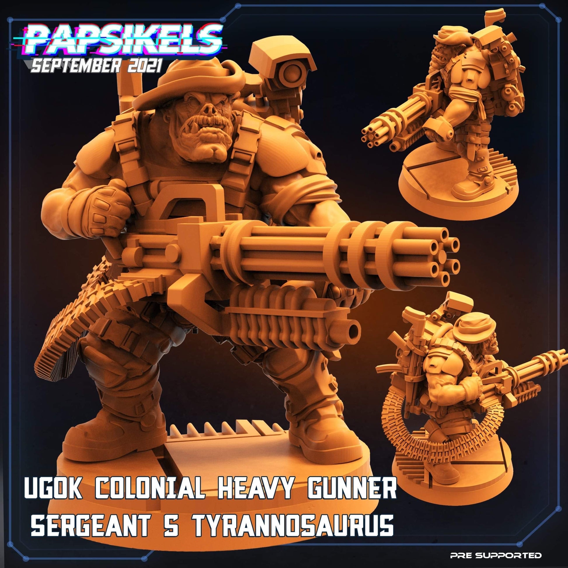 Ugok Colonial Marine Heavy Gunner / Orks / Orruks / Ogryns (sculpted by Papsikels)