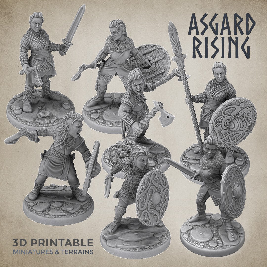 Shield Maidens - set of 10 - by Asgard Rising (soldier / fighter / warband)