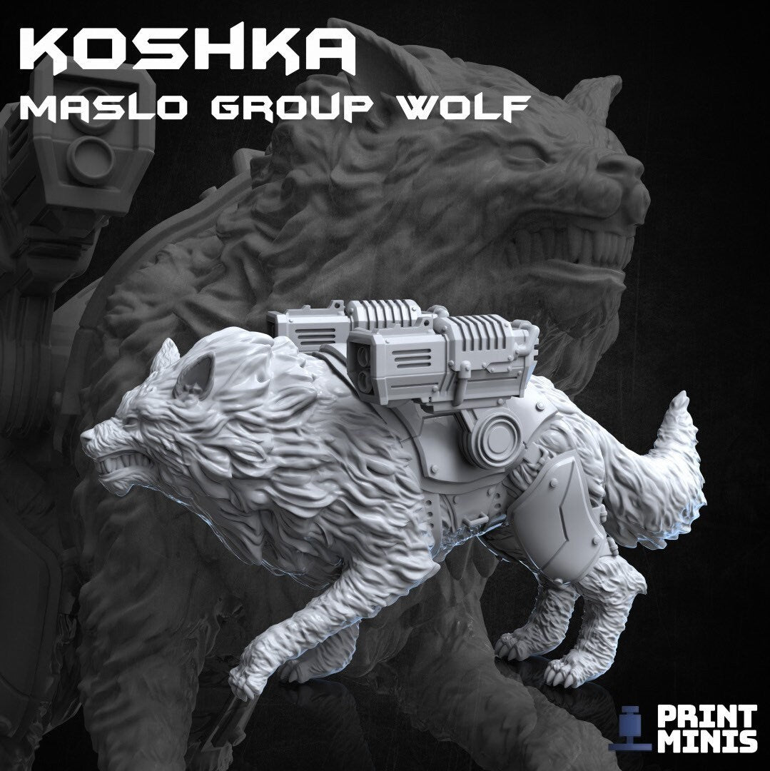 Koshka, Maslo Group’s Wolf - by Print Minis