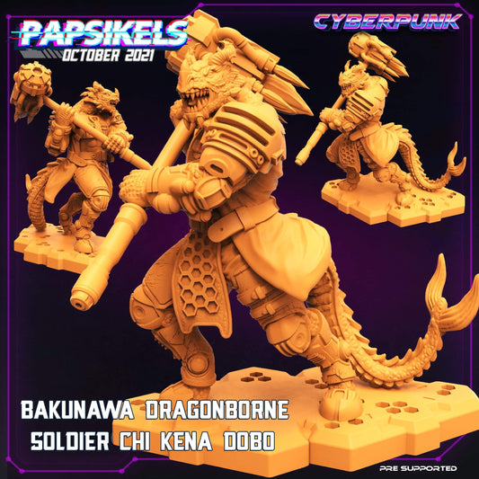 Bakunawa Dragonborne Soldier Chi Kena Dobo (cyberpunk / sci-fi miniature)