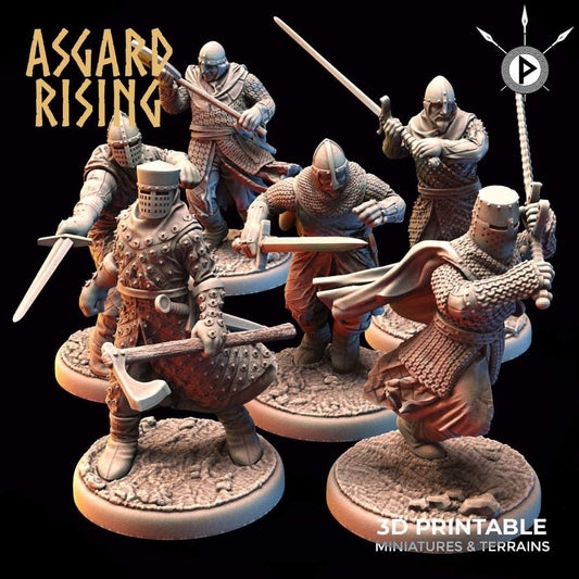 English Knights- set of 6 - by Asgard Rising (soldiers/ knights/ warband)