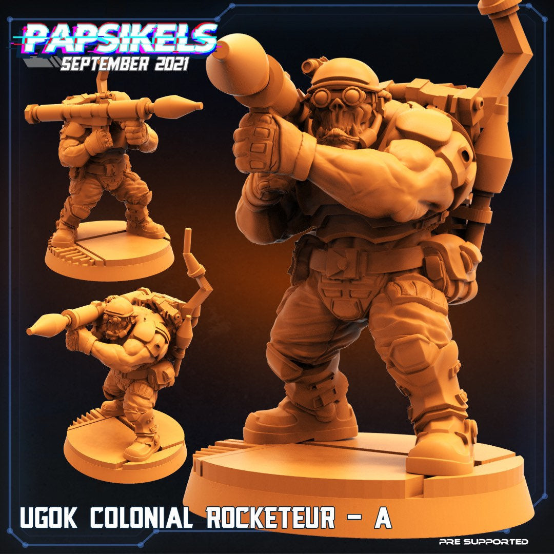 Ugok Colonial Marine Rocketeur / Orks / Orruks / Ogryns (sculpted by Papsikels)