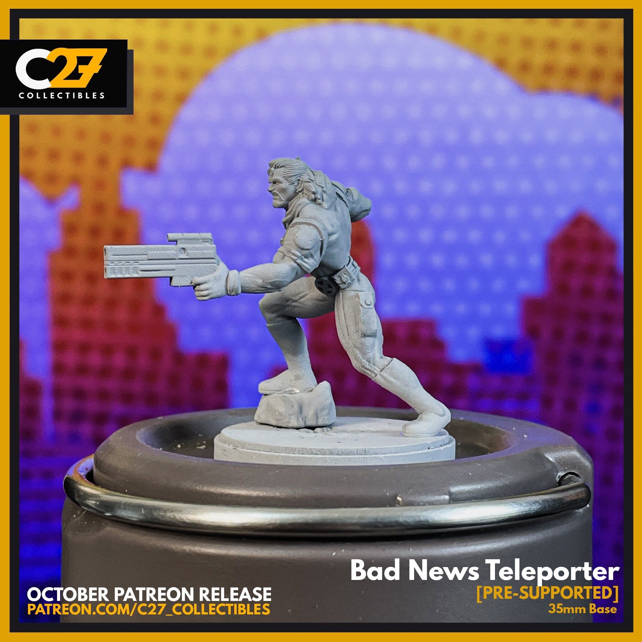 Bishop / Bad News Teleporter 40mm miniature (sculpted by C27 collectibles)  (Crisis Protocol Proxy/Alternative)