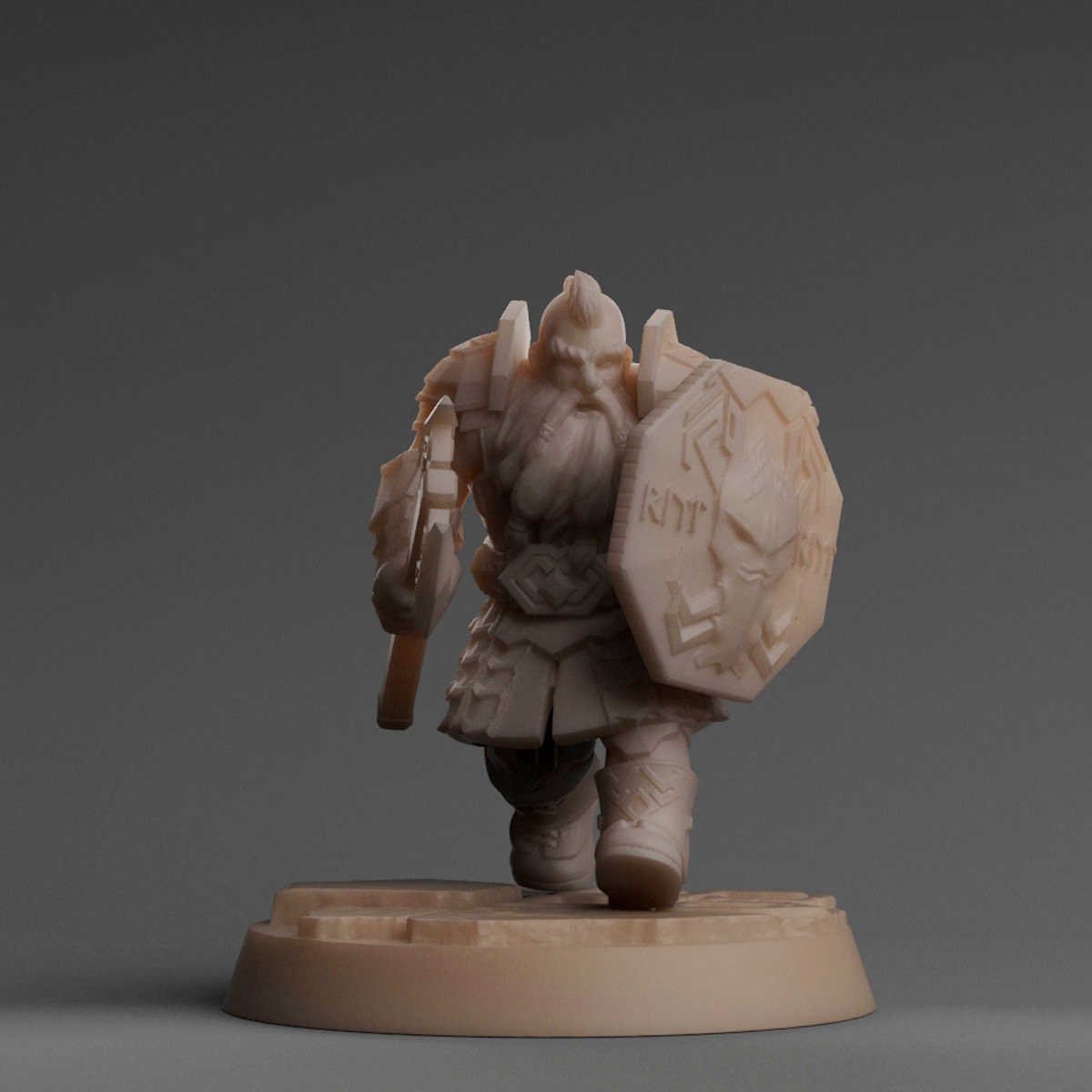 Dwarf with Axe & Shield (The Mines - Flames of War Kickstarter)