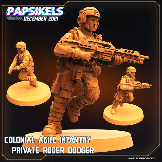 Colonial Agile Infantry Private Roger Dodger (sculpted by Papsikels)