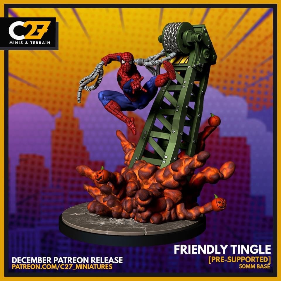 Spider-Man / Friendly Tingle 40mm miniature (sculpted by C27 collectibles) (Crisis Protocol Proxy/Alternative)