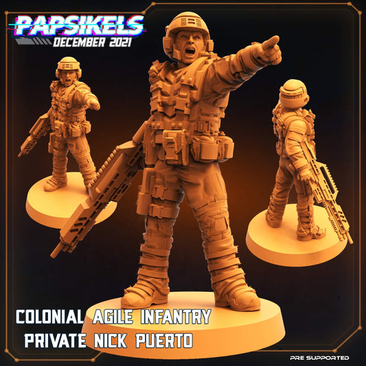 Colonial Agile Infantry Private Nick Puerto (sculpted by Papsikels)