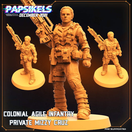 Colonial Agile Infantry Private Mizzy Cruz (sculpted by Papsikels)