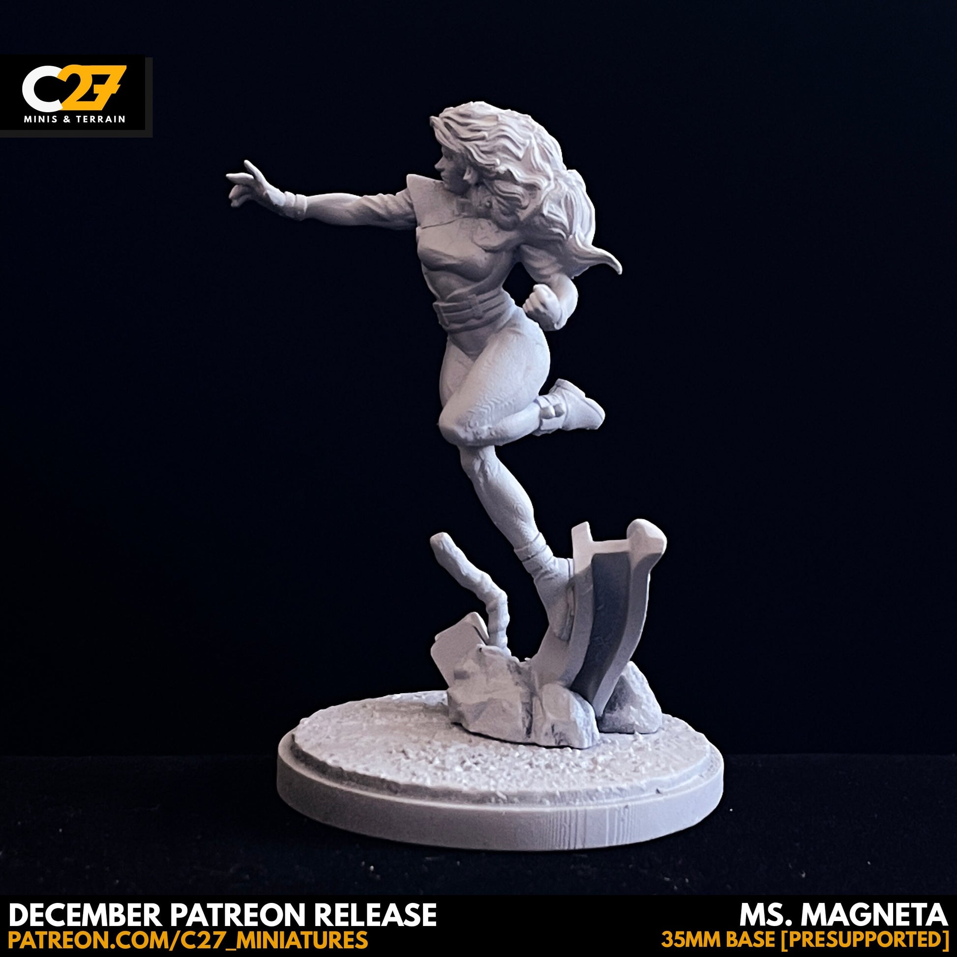 Polaris / Ms Magneta 40mm miniature (sculpted by C27 collectibles) (Crisis Protocol Proxy/Alternative)