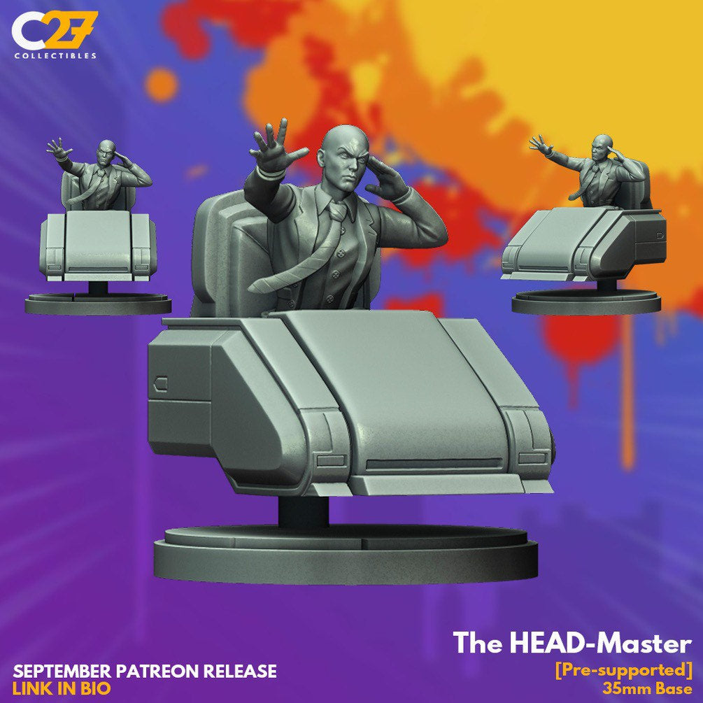 Professor X / Charles Xavier / The HEAD-Master 40mm miniature (sculpted by C27 collectibles) (Crisis Protocol Proxy/Alternative)
