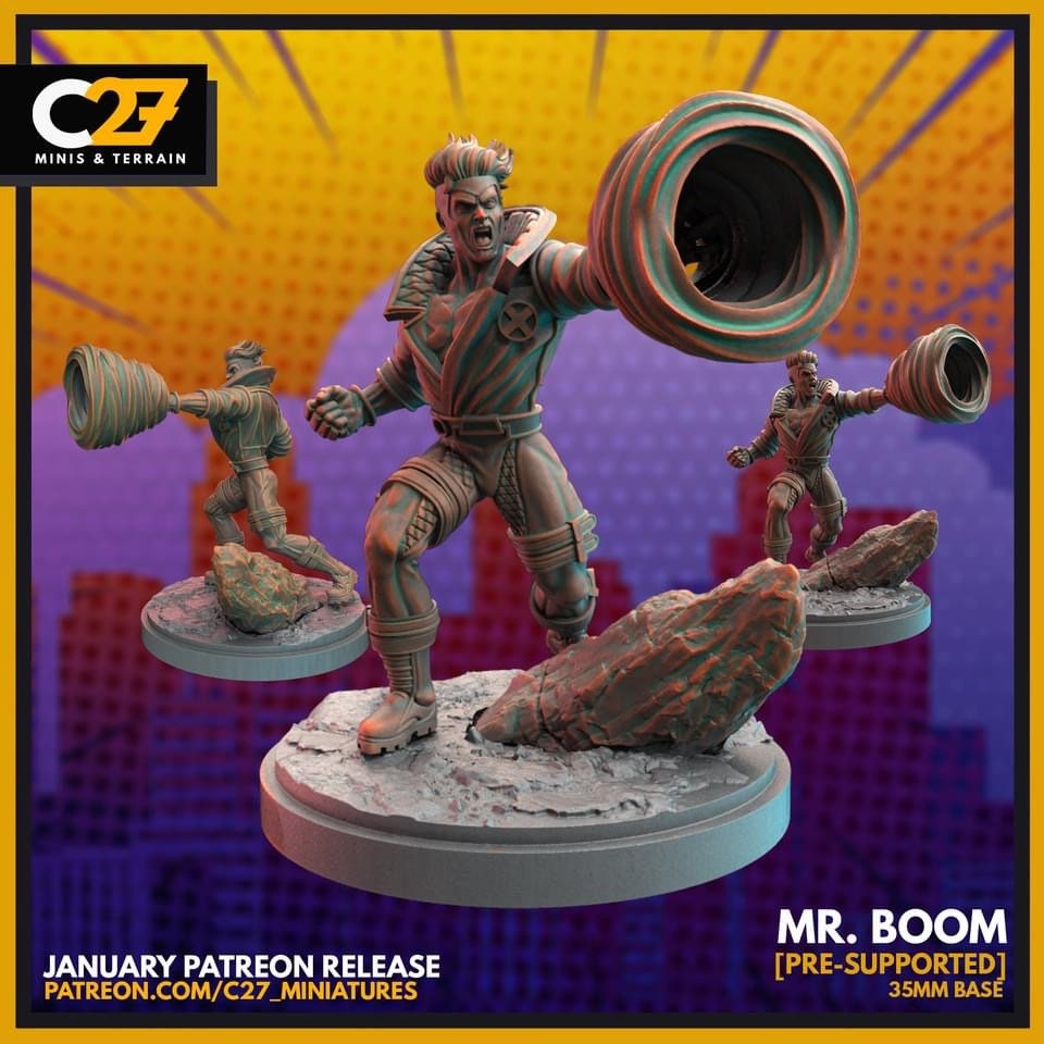 Havoc / Mister Boom 40mm miniature (sculpted by C27 collectibles) (Crisis Protocol Proxy/Alternative)