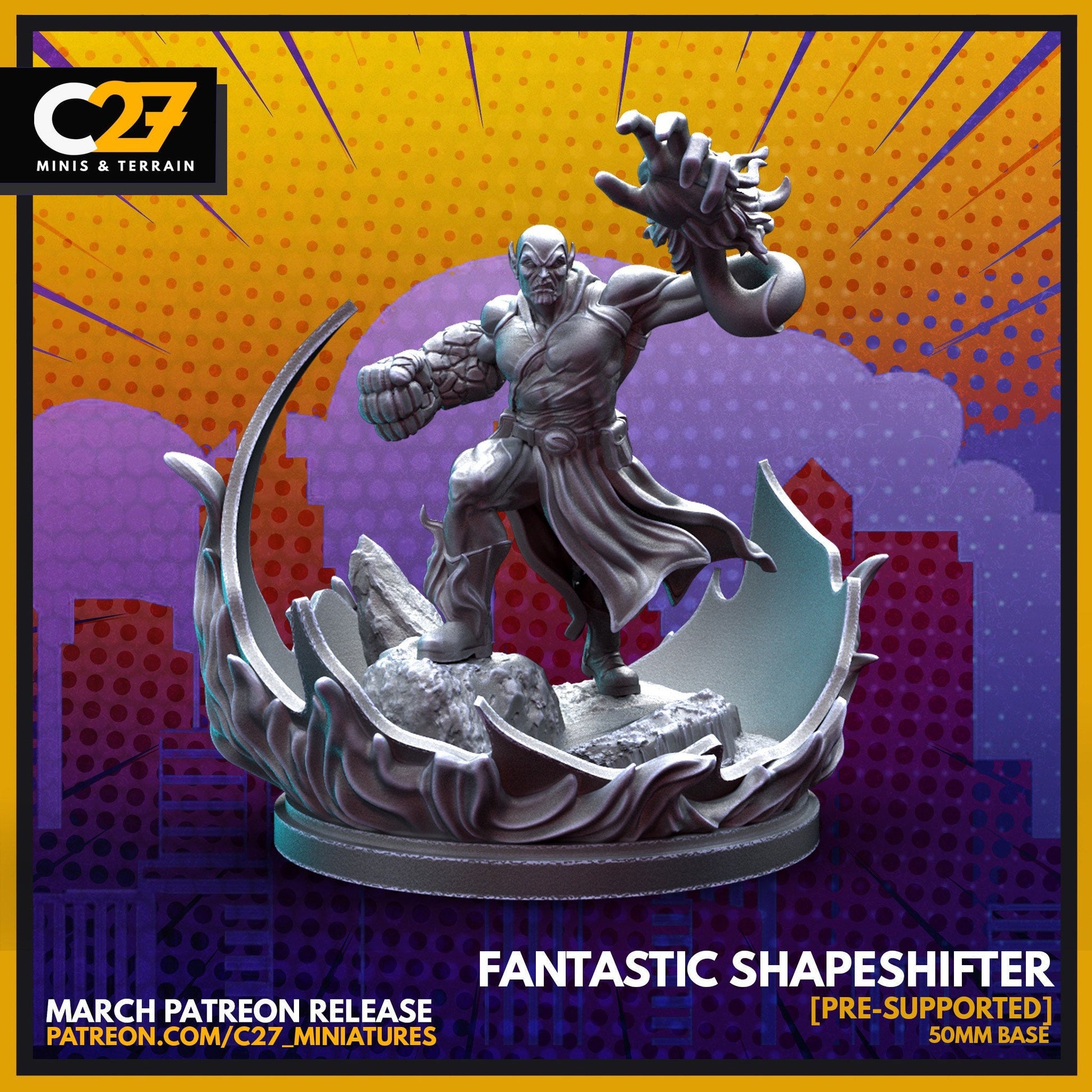 Super - Skrull / Fantastic Shapeshifter 40mm miniature (sculpted by C27 collectibles) (Crisis Protocol Proxy/Alternative)