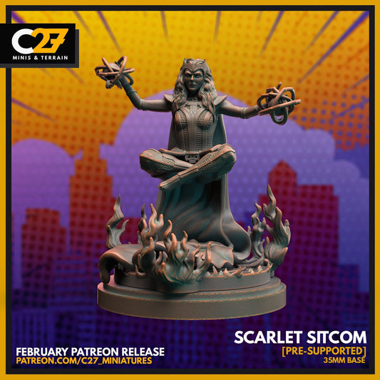 Scarlet Witch / Scarlet Sitcom 40mm miniature (sculpted by C27 collectibles) (Crisis Protocol Proxy/Alternative)