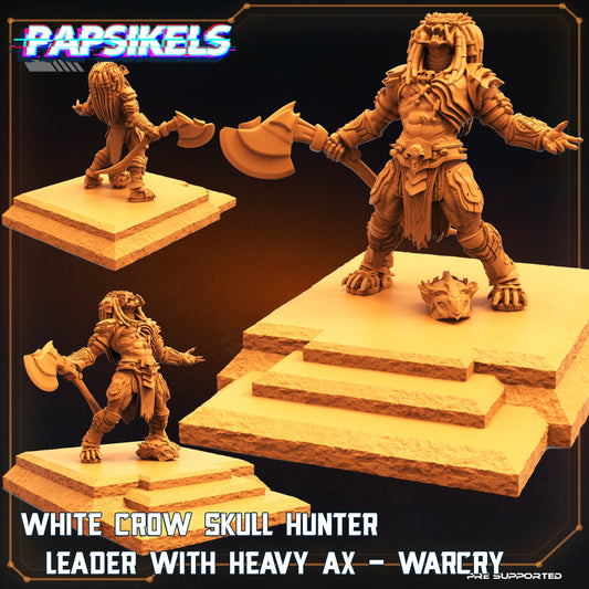 White Crow Leader Skull Hunter - Warcry Pose - Predator Fan Art (sculpted by Papsikels)