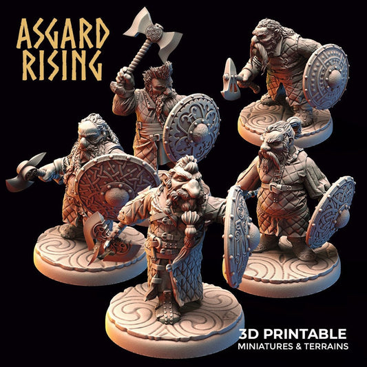 Dwarf in Gambesons warband (set of 5/10) by Asgard Rising (Troll / Giant)