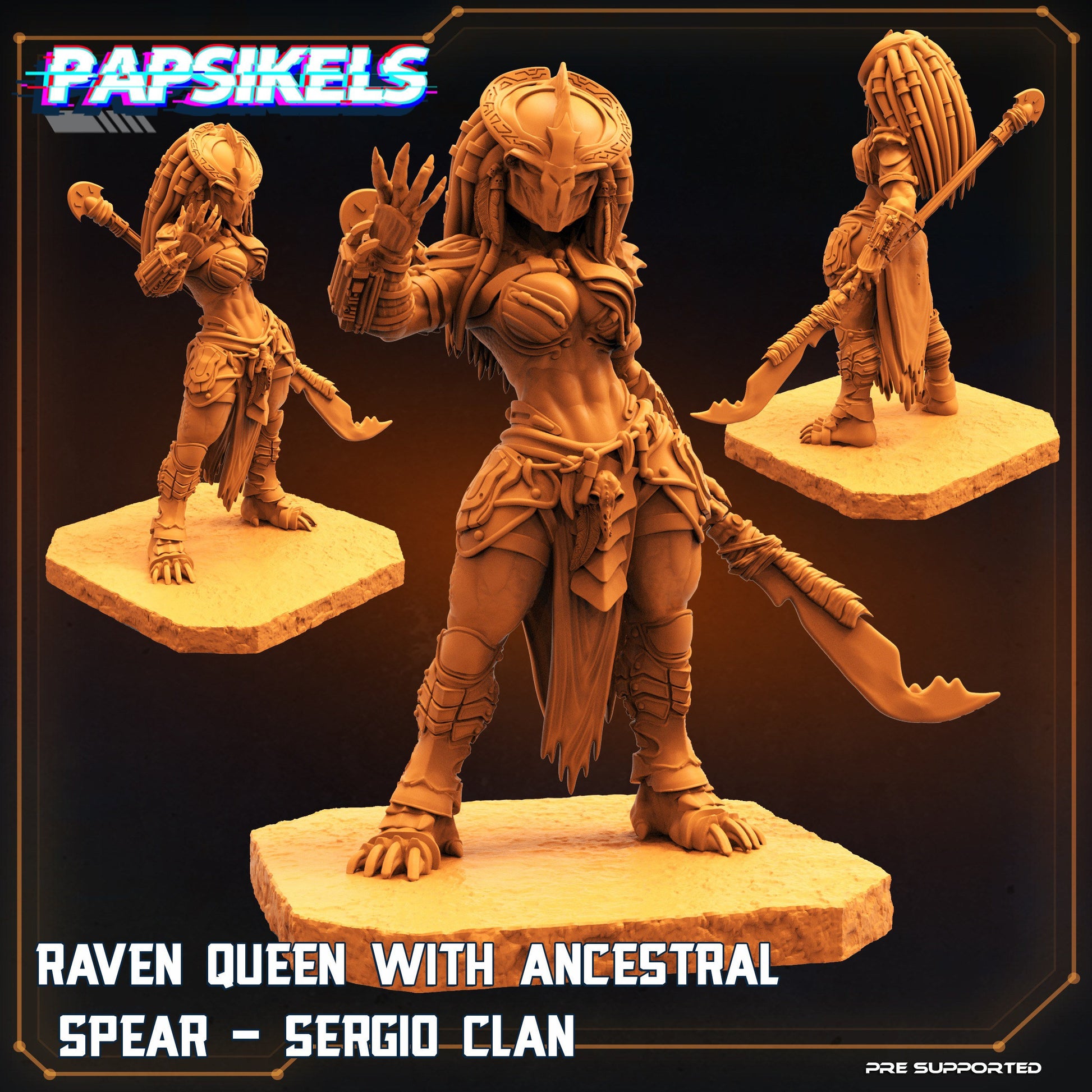 Raven Queen with Ancestral Spear - Predator Fan Art (sculpted by Papsikels)