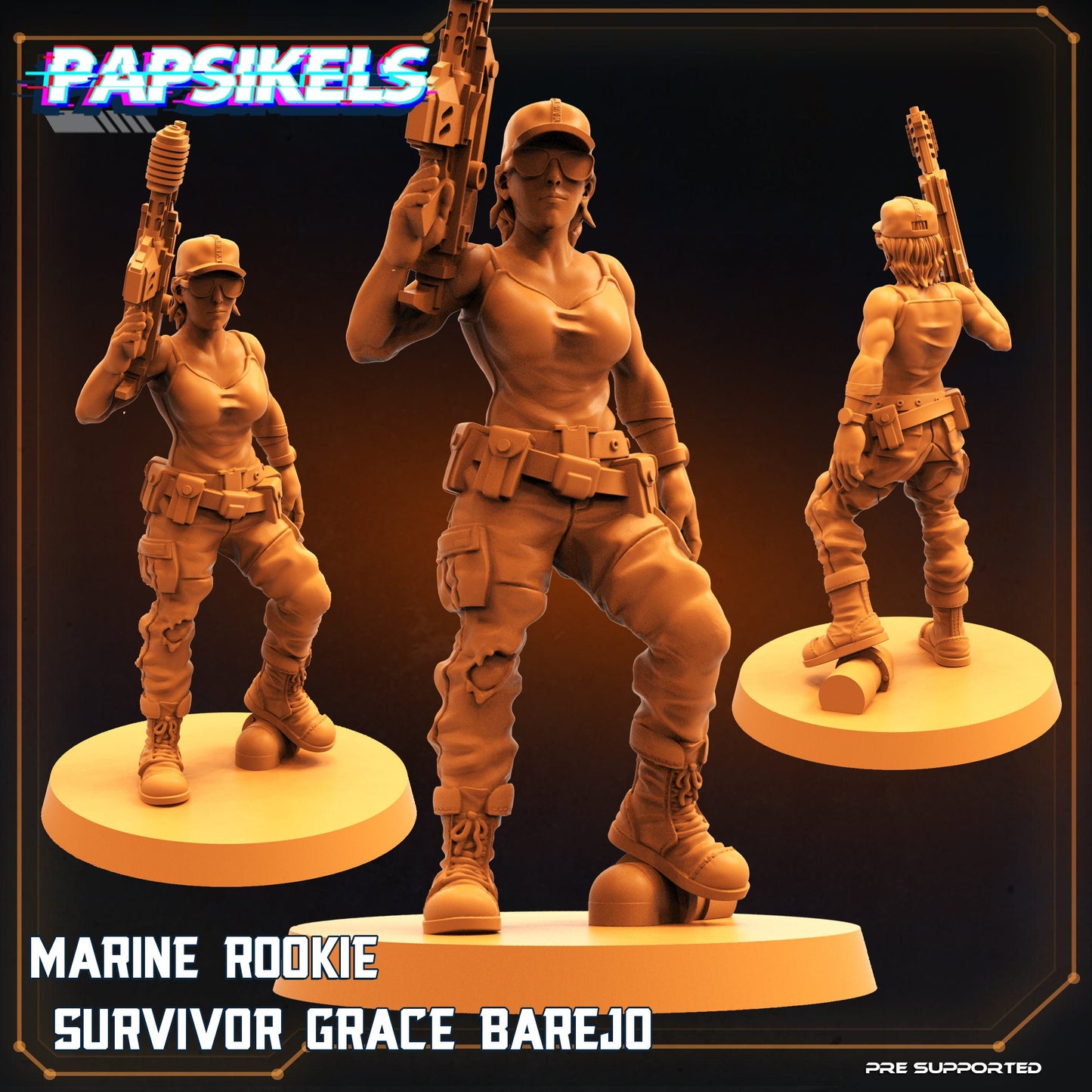 Marine Rookie Survivor Grace Barejo (sculpted by Papsikels)