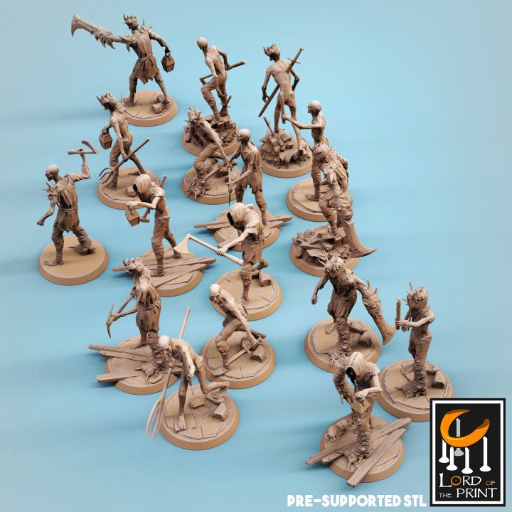Corrupted Villagers (Set of 12) - (Sculpted by Lord of the Print)
