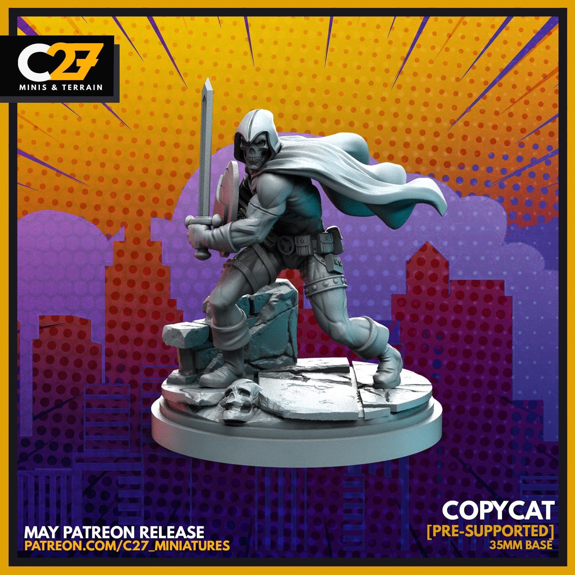 Taskmaster / Copycat 40mm miniature (sculpted by C27 collectibles) (Crisis Protocol Proxy/Alternative)