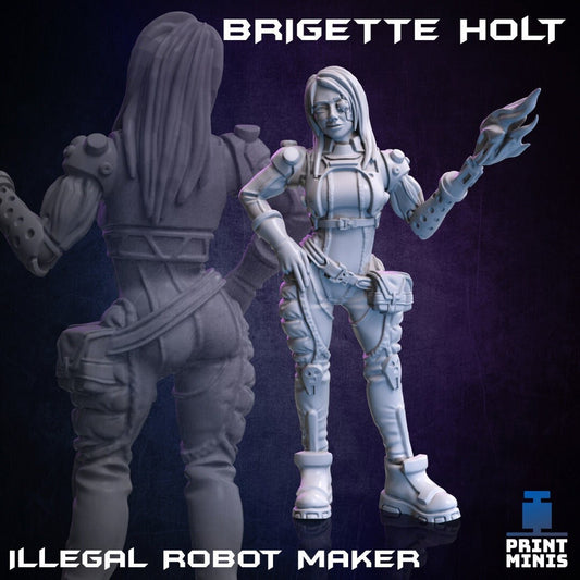 Brigette Holt - Illegal Robot Maker (by Print Minis)