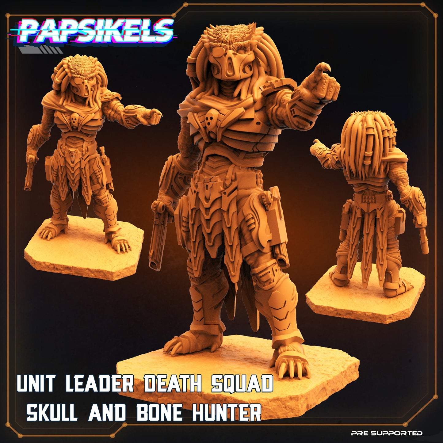 Death Squad Unit Leader Skull & Bone Hunter - Predator Fan Art (sculpted by Papsikels)