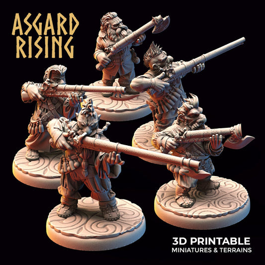 Dwarf Long Rifle Modular Warband (set of 5) by Asgard Rising