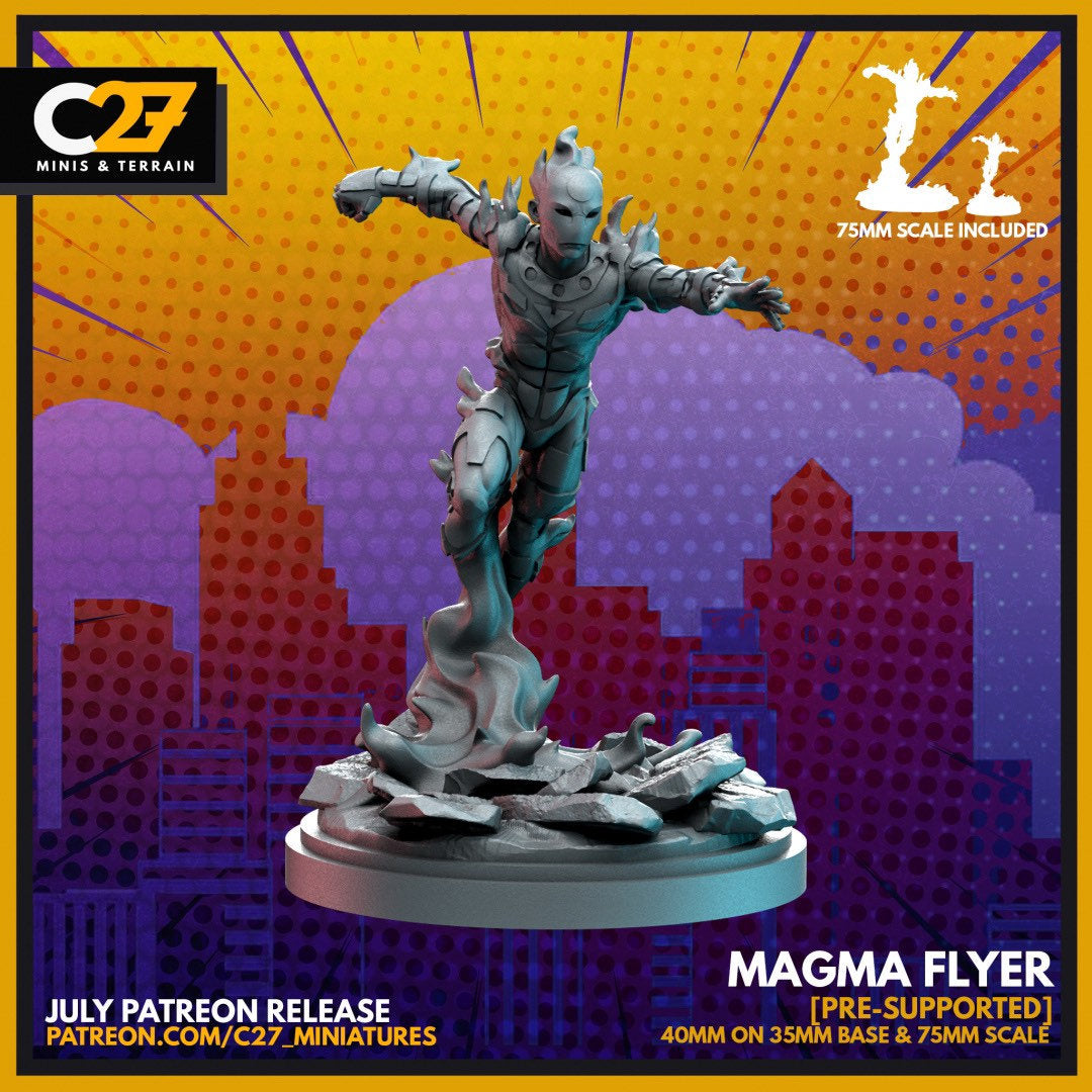 Sunspot / Magma Flyer 40mm miniature (sculpted by C27 collectibles) (Crisis Protocol Proxy/Alternative)