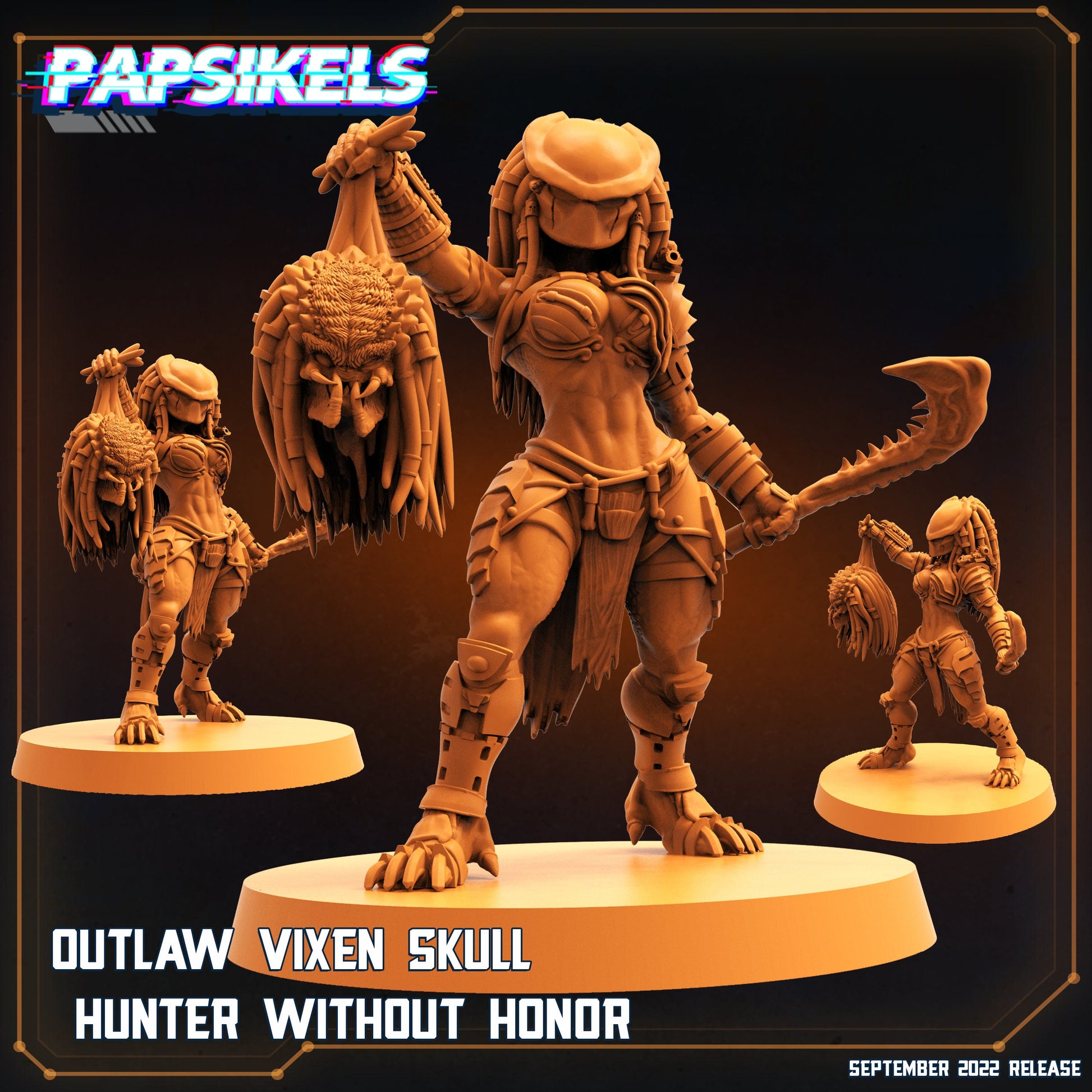 Outlaw Vixen Skull Hunter - Without Honour - Predator Fan Art (sculpted by Papsikels)