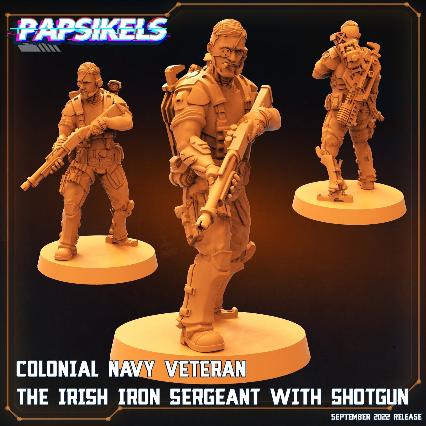 Colonial Navy Veteran The Irish Iron Sergeant with Shotgun (sculpted by Papsikels)