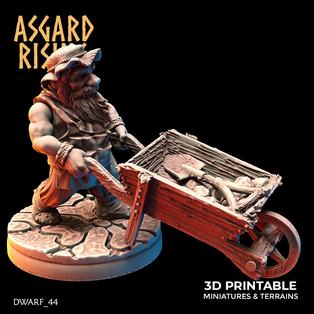 Dwarf Townsfolk / Artisans Modular Warband (set of 5) by Asgard Rising