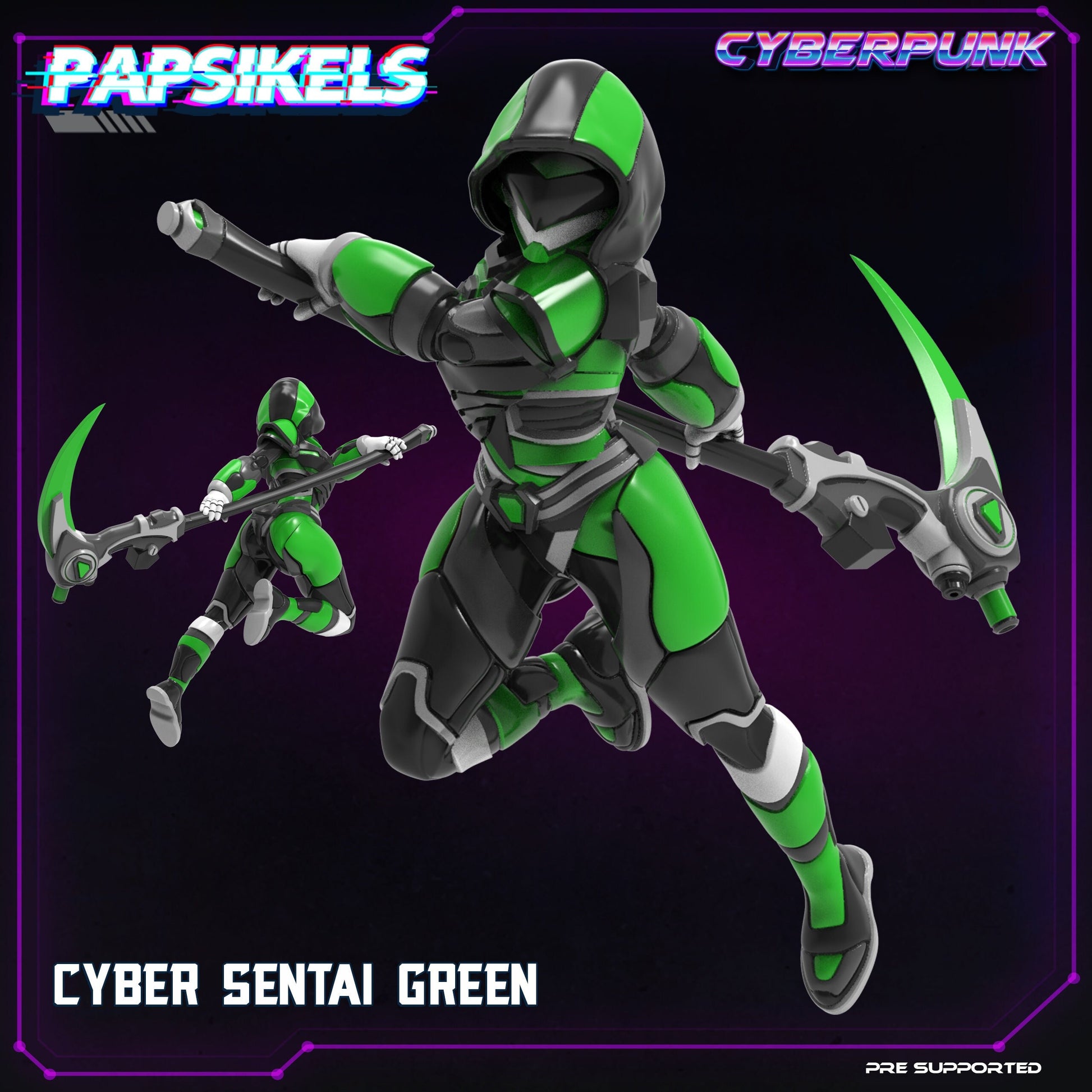 Cyber Sentai - Green (sculpted by Papsikels)