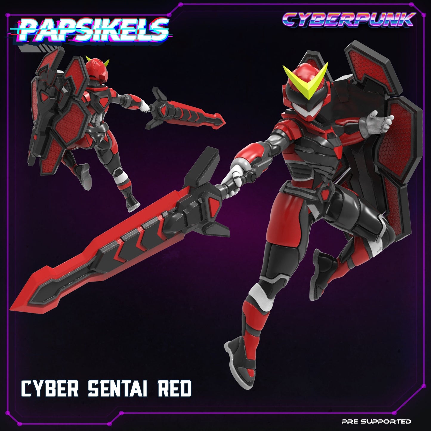 Cyber Sentai - Red (sculpted by Papsikels)