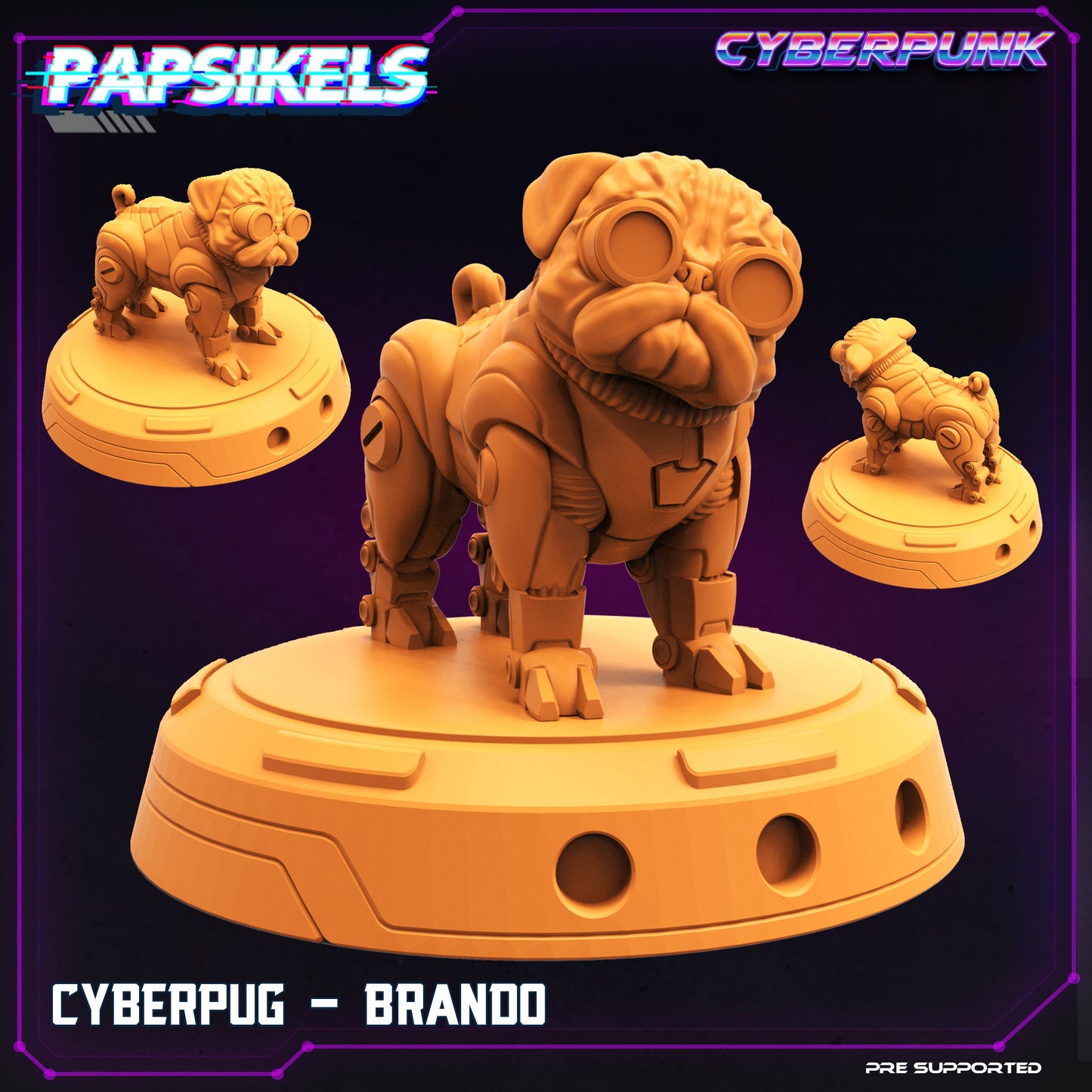 Cyberpug Brando (sculpted by Papsikels)