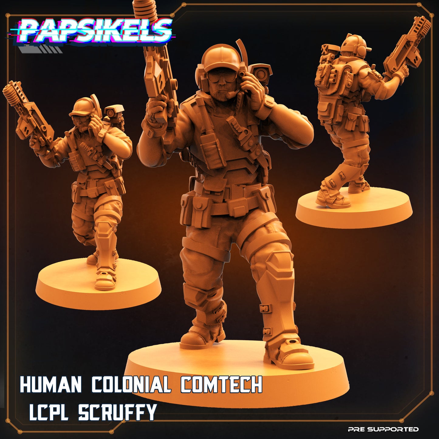 Human Colonial Comtech LCPL Scruffy (sculpted by Papsikels)